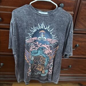 Project Social T Gray Short Sleeve Tee with Artistic Graphics